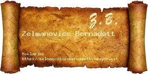 Zelmanovics Bernadett névjegykártya